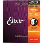 Струны Elixir 16027 Nanoweb Phosphor Bronze Custom Light 11-52 США