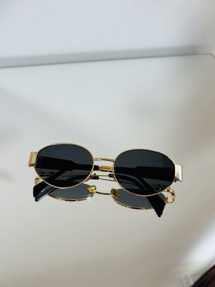 Okulary przeciwsłoneczne „celine” złote z etui