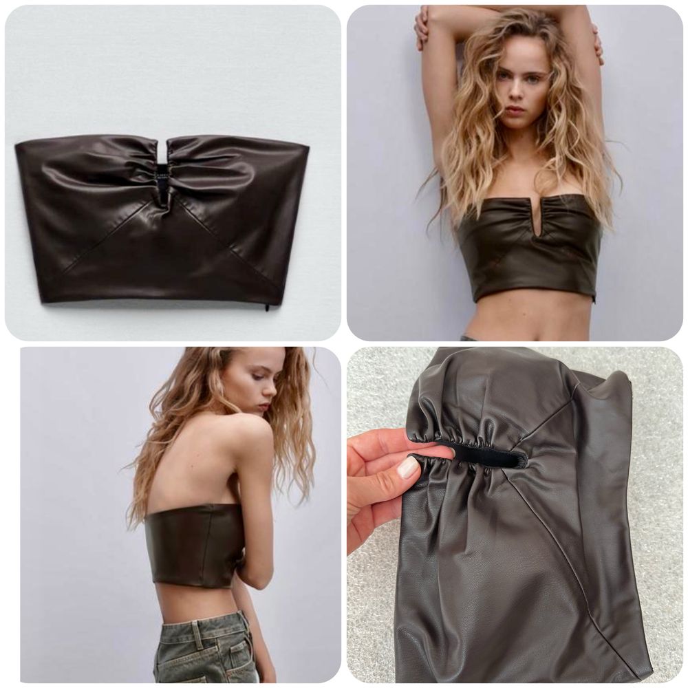 Топ шоколадного кольору Zara XS
