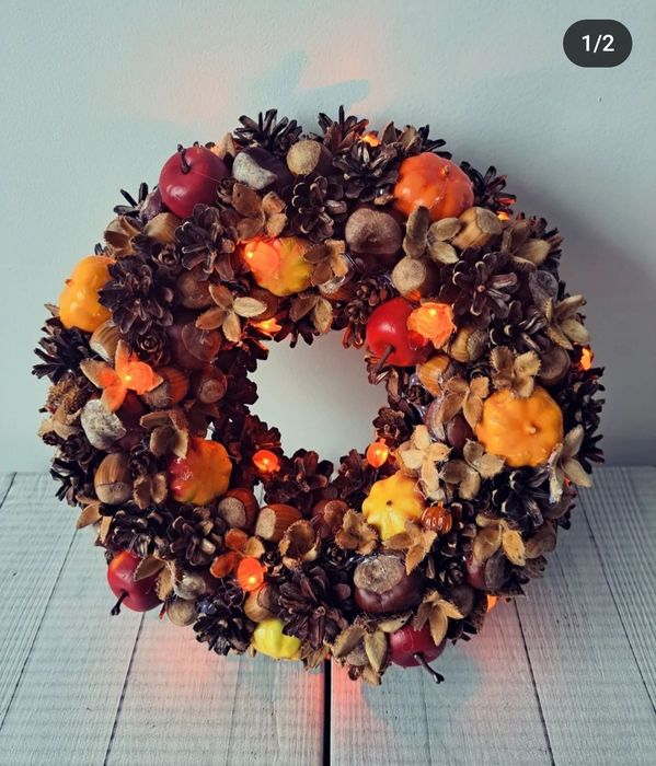 Wianek jesienny świecący