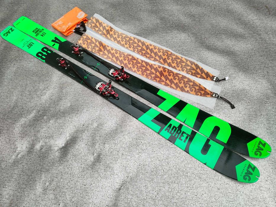 Lekkie skitoury ZAG ADRET 174 cm 10,3kg + Pinowe wiązania PLUM + FOKI