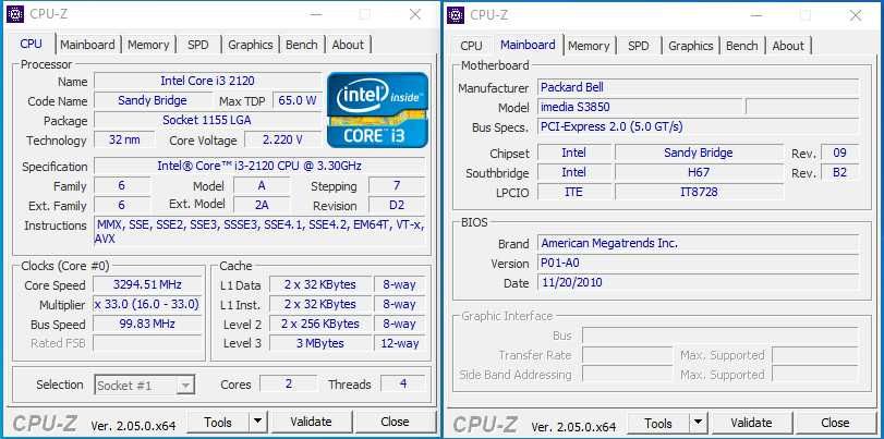 Intel® Core™ i3-2120/Acer H67H2-AD/HD Graphics 2000/кулер