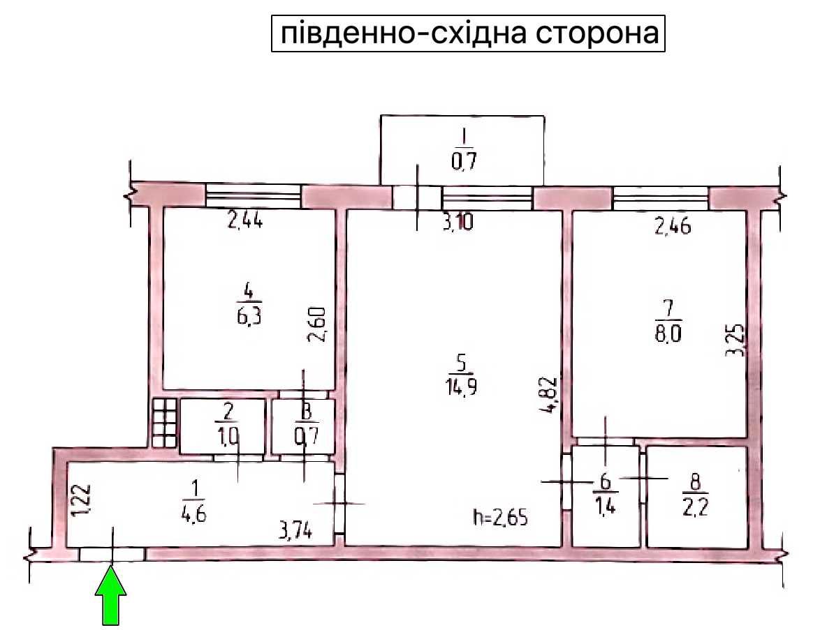 Продаж 2 кімн. квартири 40м2 на 4/5 поверх буд. вул. Вітряні Гори 10Д