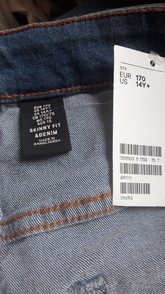 Nowe z metką spodnie dziewczęce jeansowe H&M