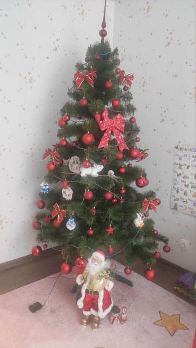 Штучна ялинка з жилки зелена 2м розбірна з 2 частин