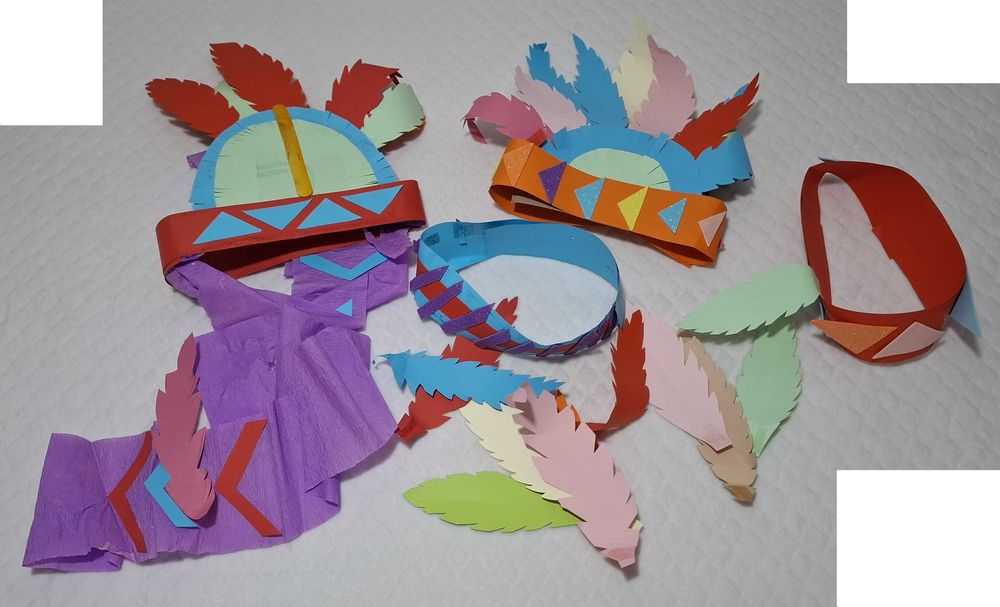 Praca plastyczna, zabawa w Indian, zestaw, kostium Indianina (Handmade