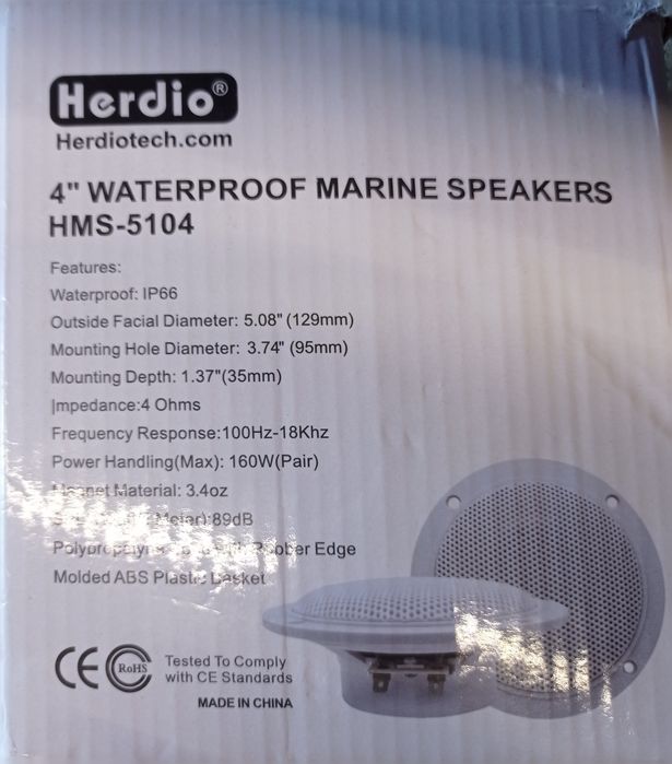 Herdio Wodoodporne morskie glosniki sufitowe, 160 W,