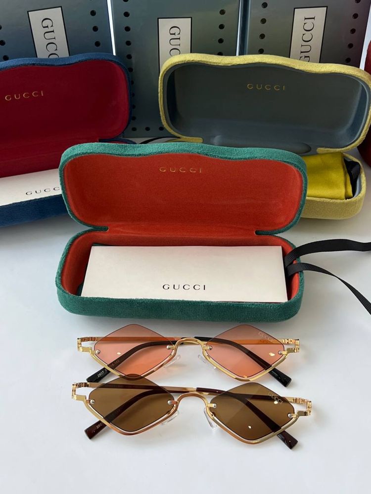 Gucci окуляри очки гуччі чорні золото серебро жовті ромбіки ромби
