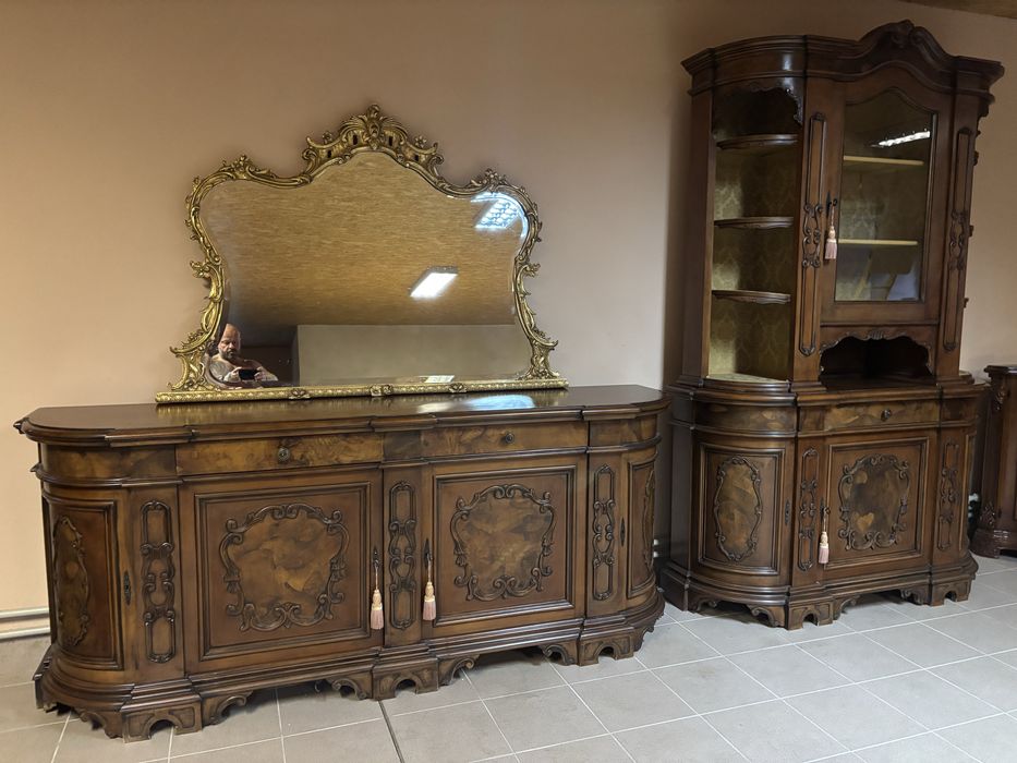 Stylowy Włoski Zestaw Komplet Komoda + Witryna Kredens meble stylowe