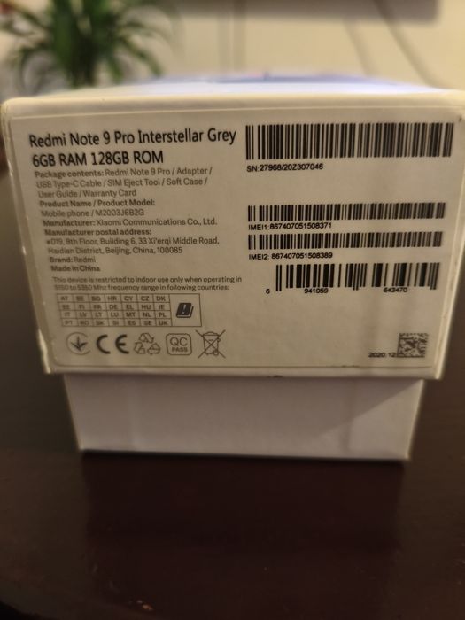 Redmi Note 9 Pro 6gb ram 128gb jak nowy