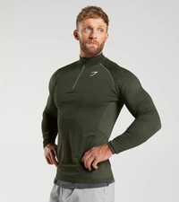 Чоловічий одяг для тренувань Gymshark Vital 14 Zip - Core OliveBlack