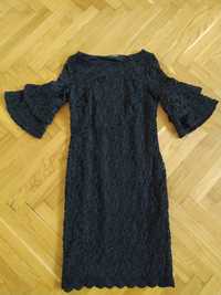 NOWA czarna elegancka połyskująca koronkowa sukienka Orsay rozmiar 38