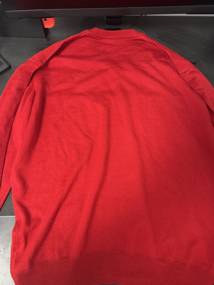 Camisola com gola em V - Vermelho - XL