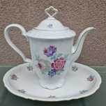 Czajnik z porcelany +patera