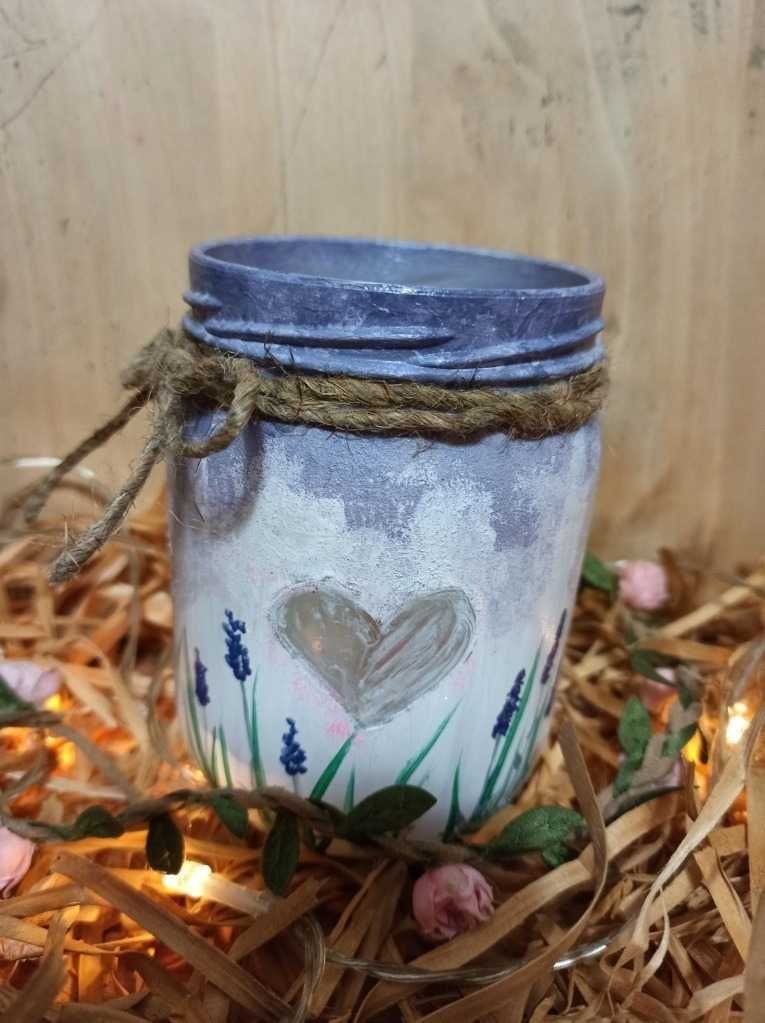 Lampion/świecznik z słoików EKO ZERO WASTE lawenda
