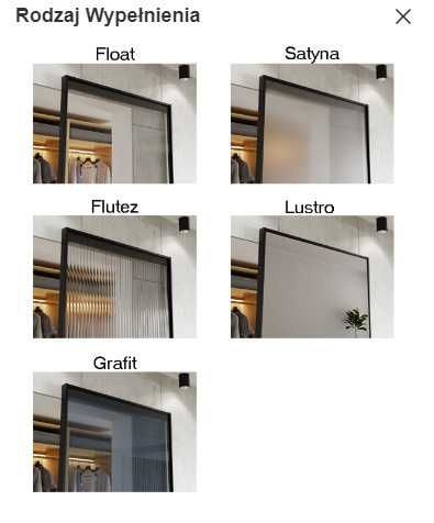 Drzwi szklane Loft Glass 6 pól