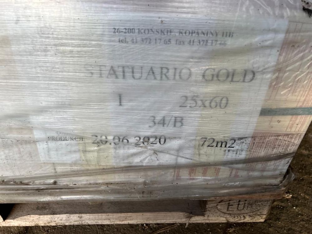 Płytki 25x60 Statuario Gold