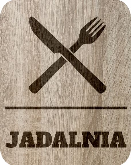 Tabliczka drewniana Informacyjna z napisem Jadalnia