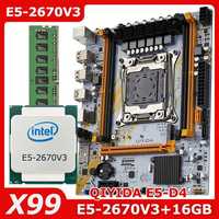 Комплект х99 2011 3 Qiyida E5 D4 E5-2670v3 2,3-3,1GHz 16 (1x16) GB