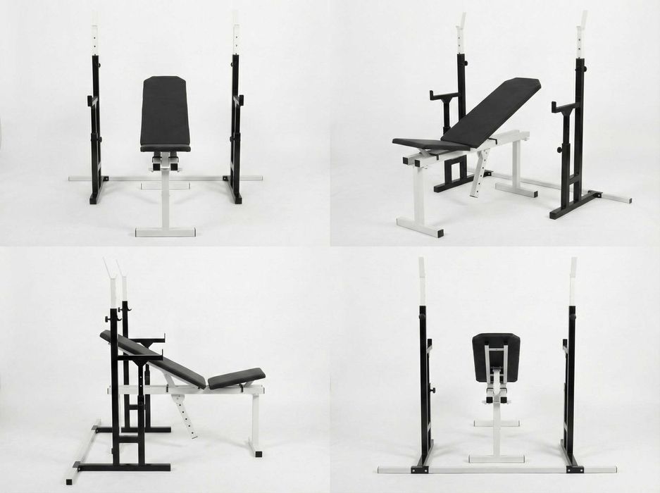 Лавка для жиму + Дві штанги +  диски 95кг Скамья жима Лава Тренажер