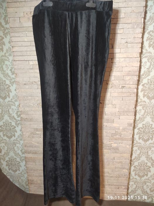 Брюки, чорний велюр в рубчик