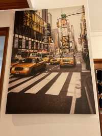 Tela com a foto  táxi de Nova York,70x100cm
