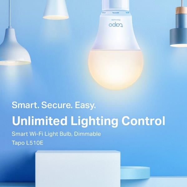 Lâmpadas WiFi TP-LINK Tapo L510E com Ajuste de Intensidade