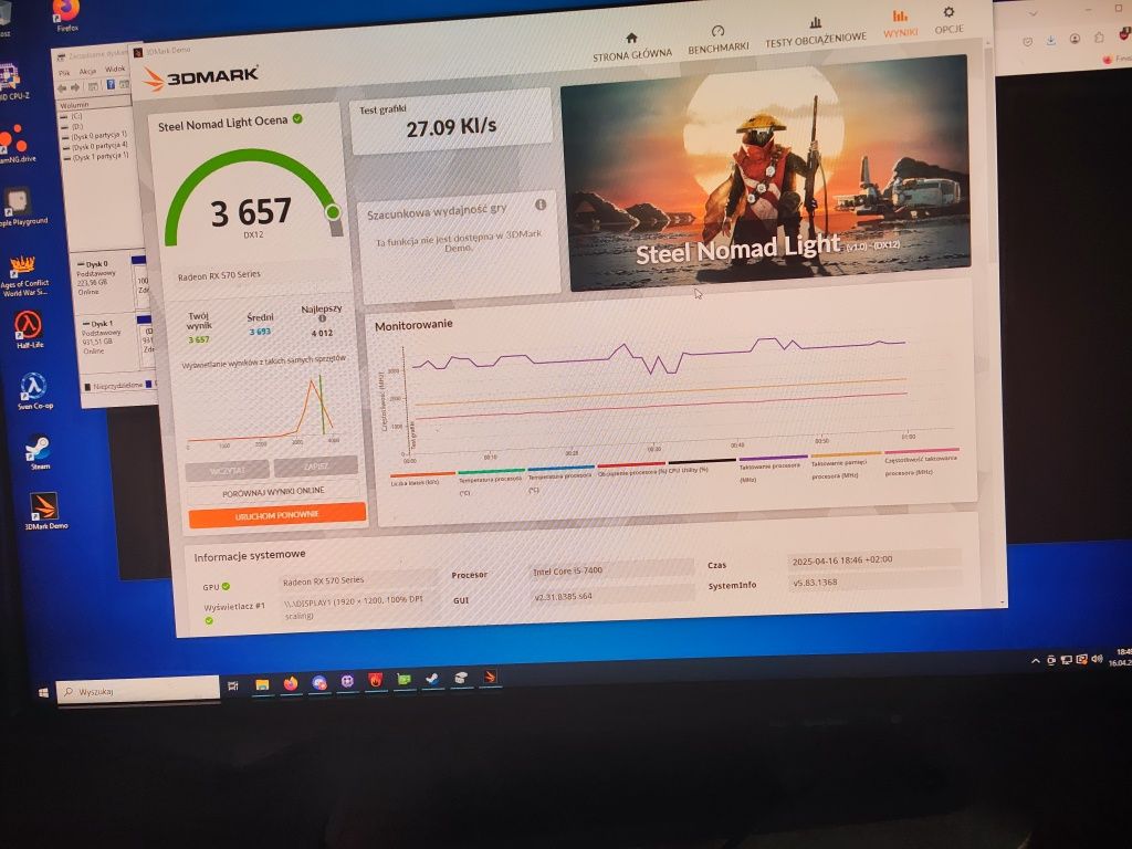Komputer do gier i5-7400 + RX 570