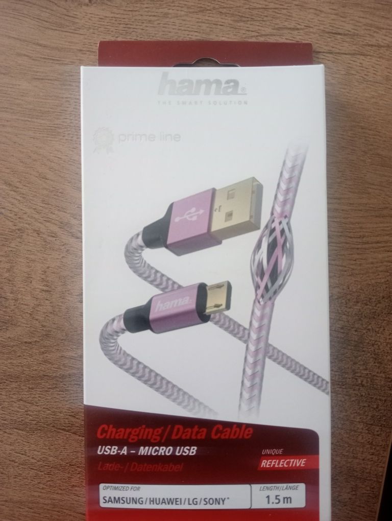 Kabel USB fioletowy