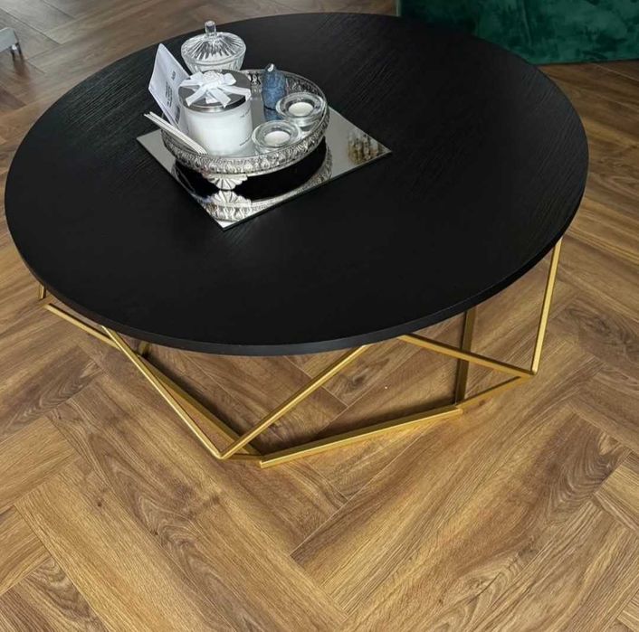 Stolik Glamour czarno -zloty