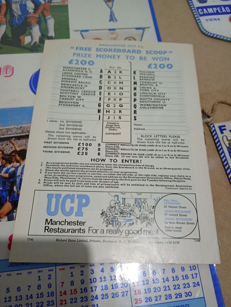 Académica de Coimbra programa oficial original
