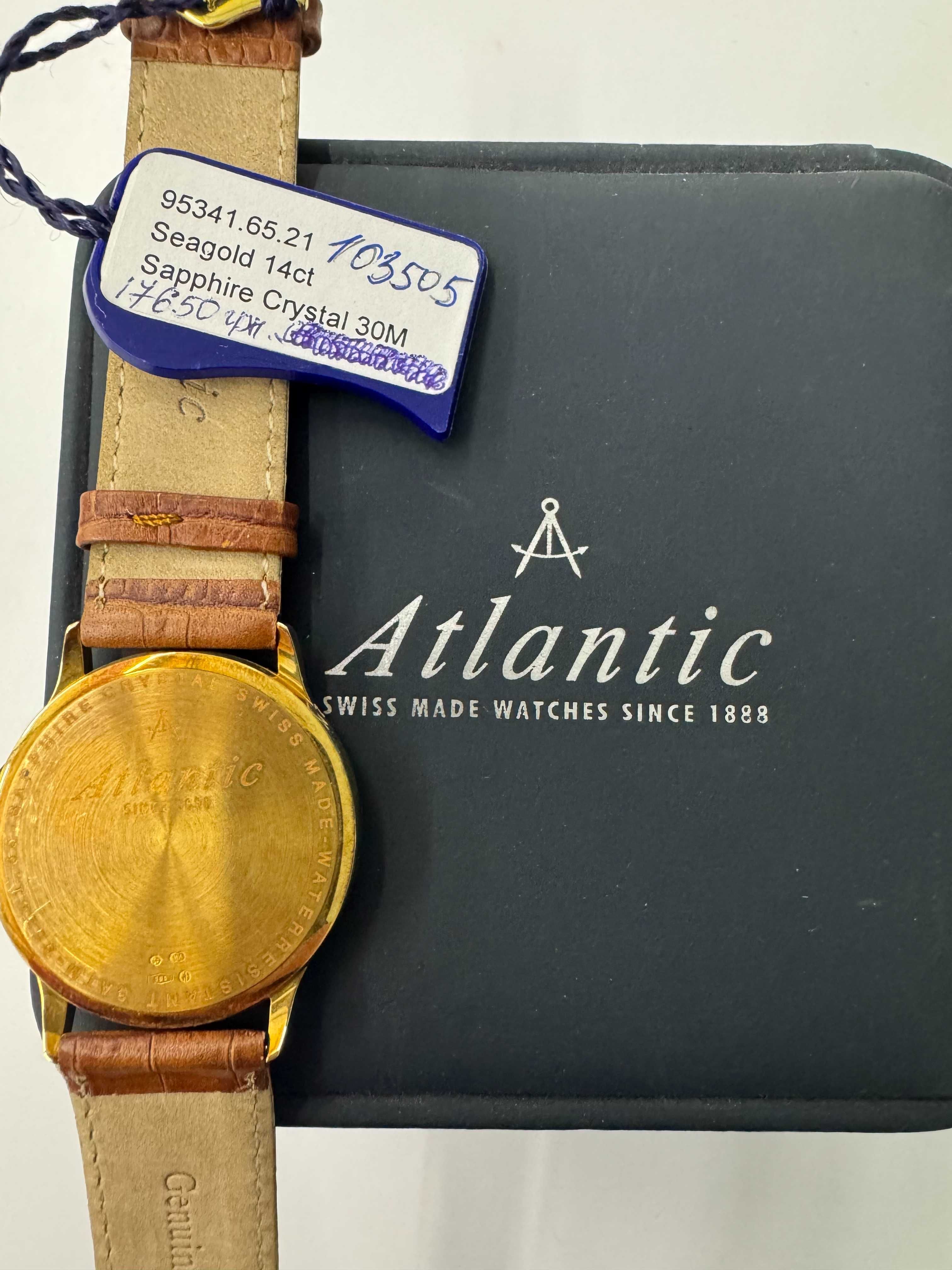 Новые Швейцарские золотые часы   ATLANTIC 95341.65.51