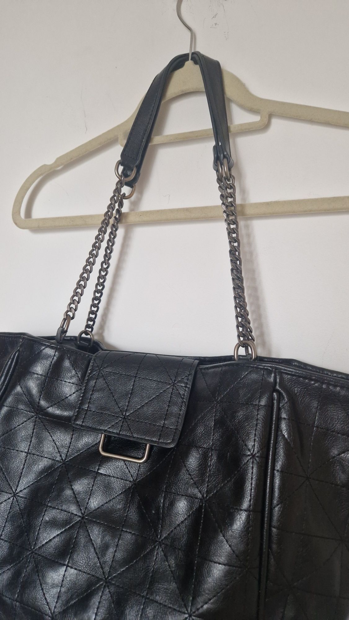 Torba shopper Zara Rocker Tode dużą i pojemna ekologiczna skóra.