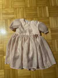 Sukienka suknia dziewczynka H&M 92 różowa