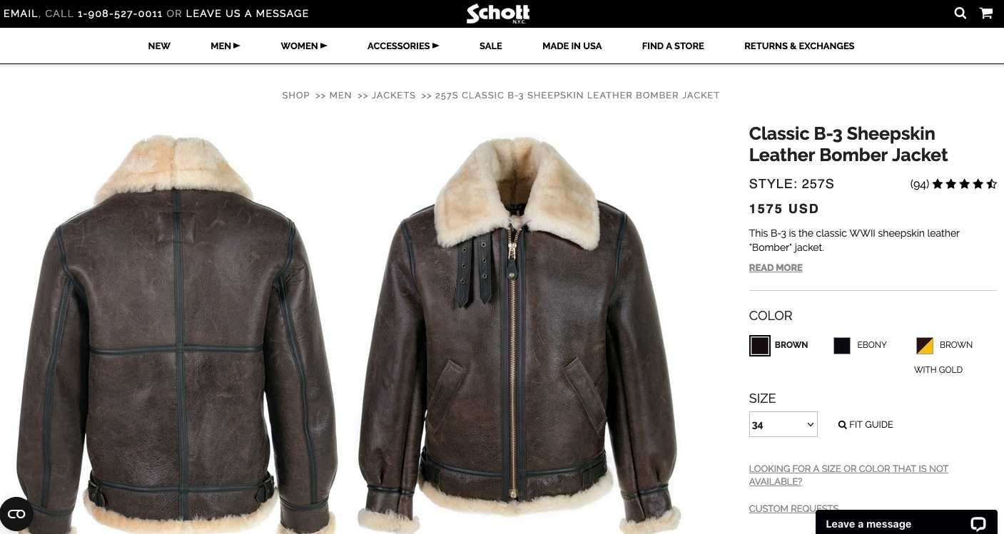 Casacão classico SCHOTT B-3 - Rare to find!