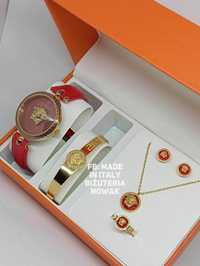 Zegarek damski Versace zestaw prezentowy łańcuszek kolczyki pierścione