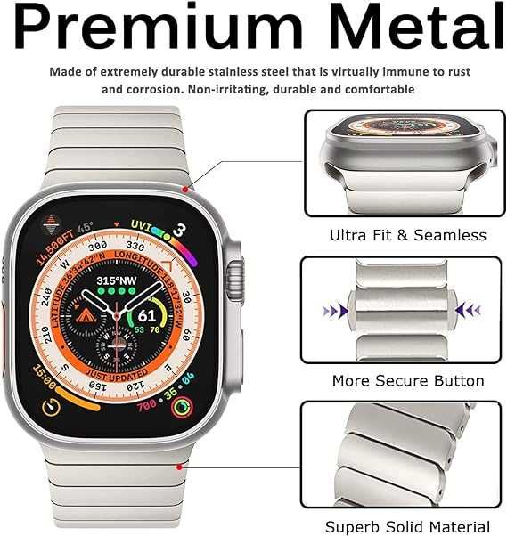 Miimall kompatybilny z Apple Watch 38, 40 ,42 ,44mm, regulowany pasek