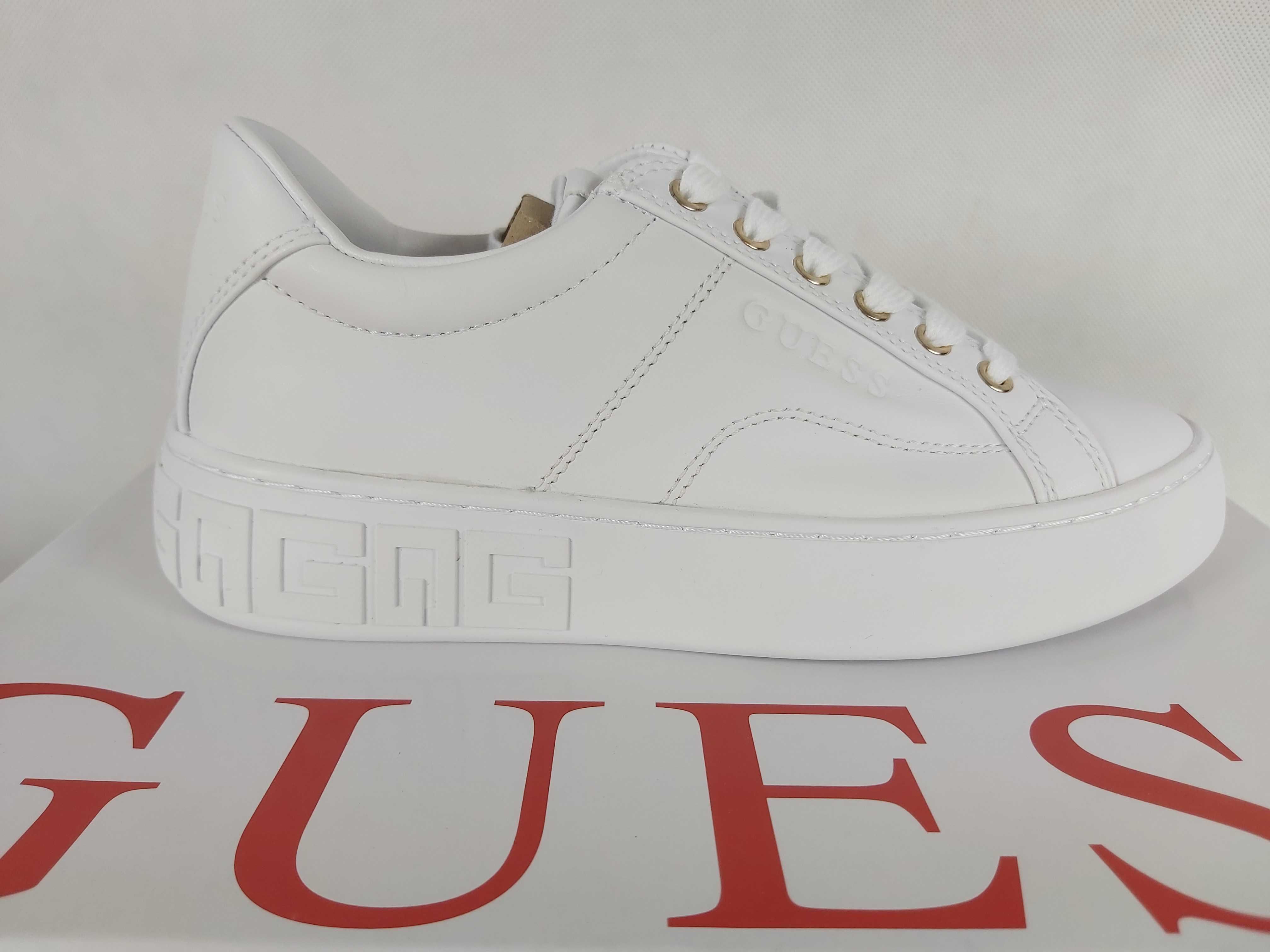 SP Nowe skórzane sneakersy GUESS białe trampki 35 a261