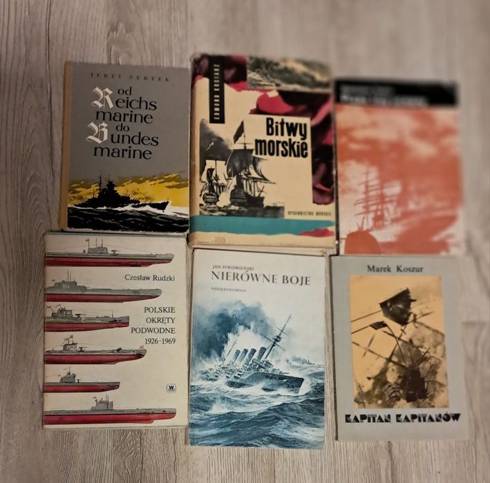 Zestaw 6 książek o tematyce morskiej- wojennej