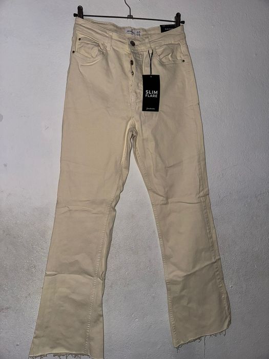 Calça de ganga bege