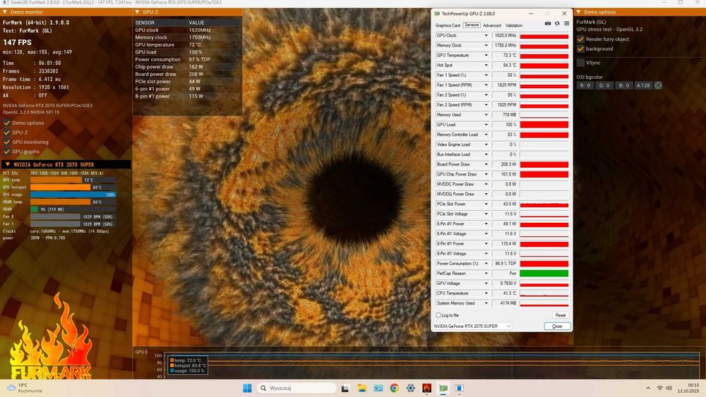Gainward RTX 2070 SUPER Phoenix 8GB GDDR6 – po serwisie, sprawna