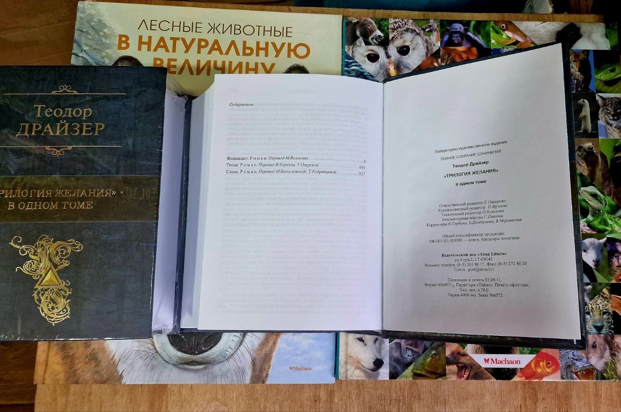 Теодор Драйвер в книжном переплёте 3 части Финансист, Титан, Стоик