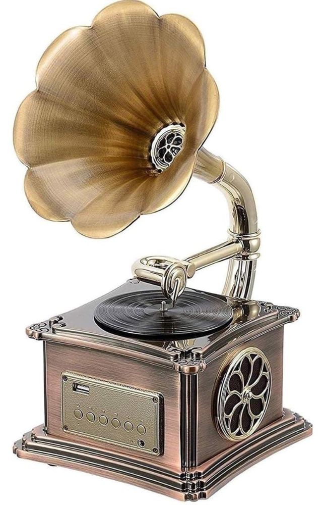 Gramofon, Vintage Retro Classic Gramofon Kształt fonografu