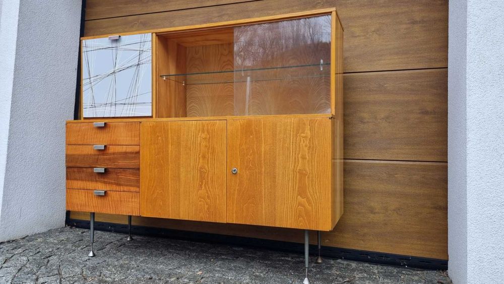 Kredens Jitona komoda Design PRL L 60 Czechosłowacja komoda Highboard