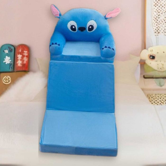 Дитяче розкладне м'яке крісло трансформер іграшка стіч синій крісло