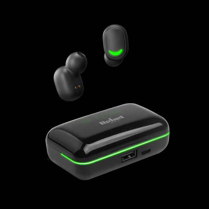 Słuchawki bezprzewodowe dokanałowe z powerbank Rebel SN-E10