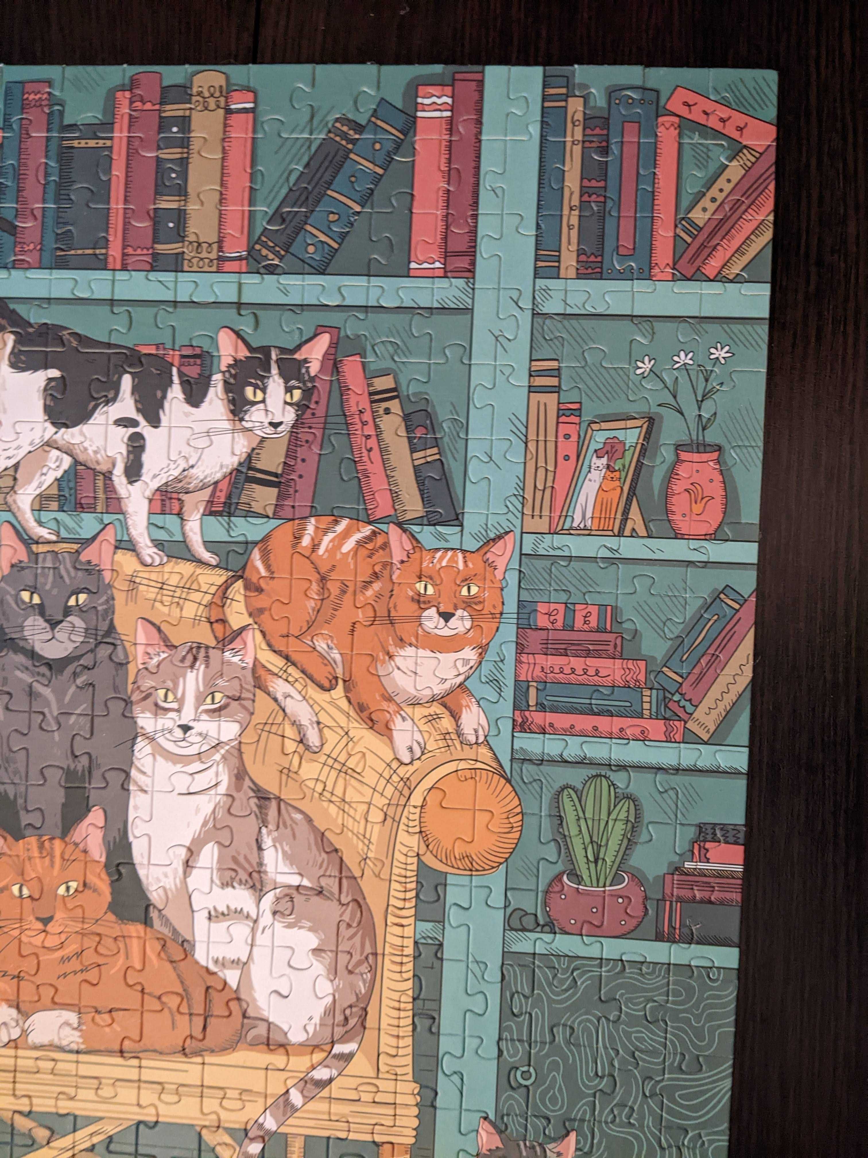 Puzzle "Nad wyraz" koty, książki 500 elementów