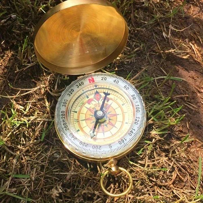 Мідний компас для виживання зі світлонакопичувальними  водостійкий