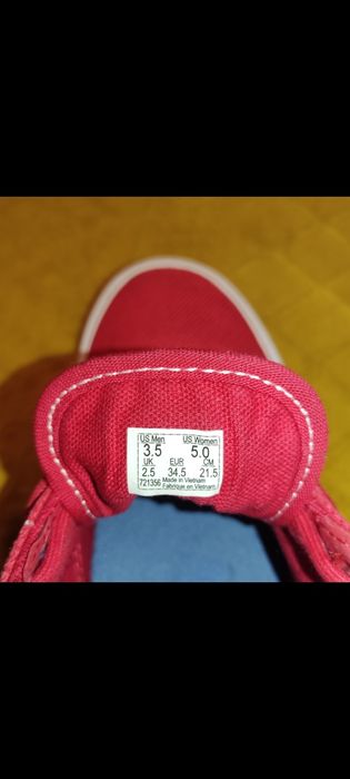 Buty VANS biało-czerwone 34,5/21,5