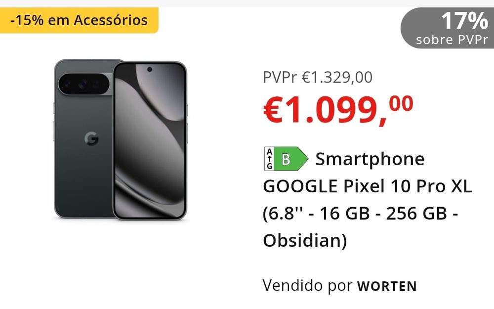 Smartphone Google Pixel 10 Pro XL Novo com Garantia